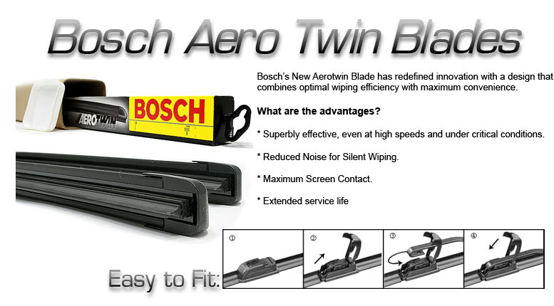 BOSCH AERO AEROTWIN FLAT Front Windscreen Wiper Blades For: Chevrolet Niva (02-)