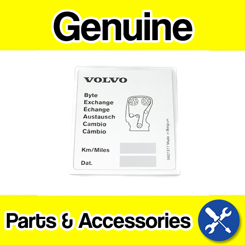 Genuine Volvo Timing Belt Service Sticker